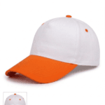 Beş panelli yapısı ve dikişsiz ön paneliyle nakış ve baskı uygulamalarına uygun turuncu beyaz promosyon şapka.