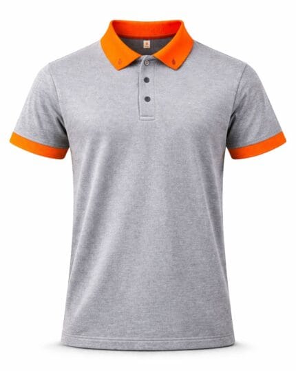 turuncu yaka iş tişörtü gri polo model