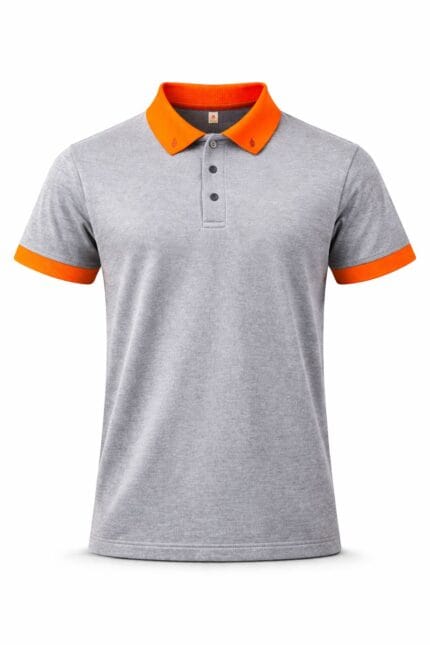 turuncu yaka iş tişörtü gri polo model