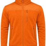 Turuncu softshell destekli polar önden görünüm emniyet tasarımı