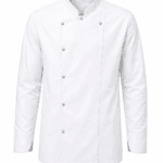 beyaz şef ceketi uzun kollu çıtçıtlı profesyonel aşçı ceketi