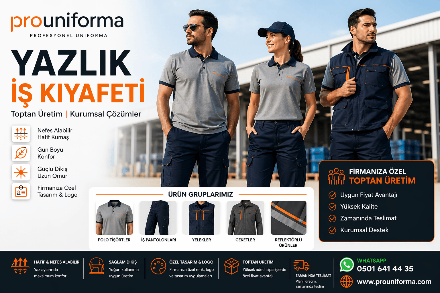 yazlık iş kıyafeti üretimi ve toptan yazlık iş kıyafetleri