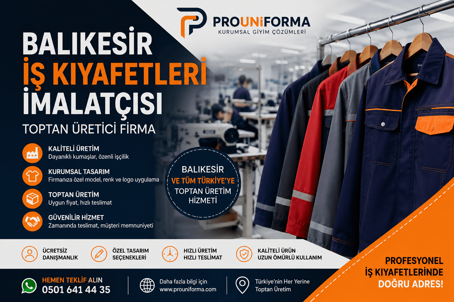 Balıkesir iş kıyafetleri imalatçısı ProÜniforma üretim