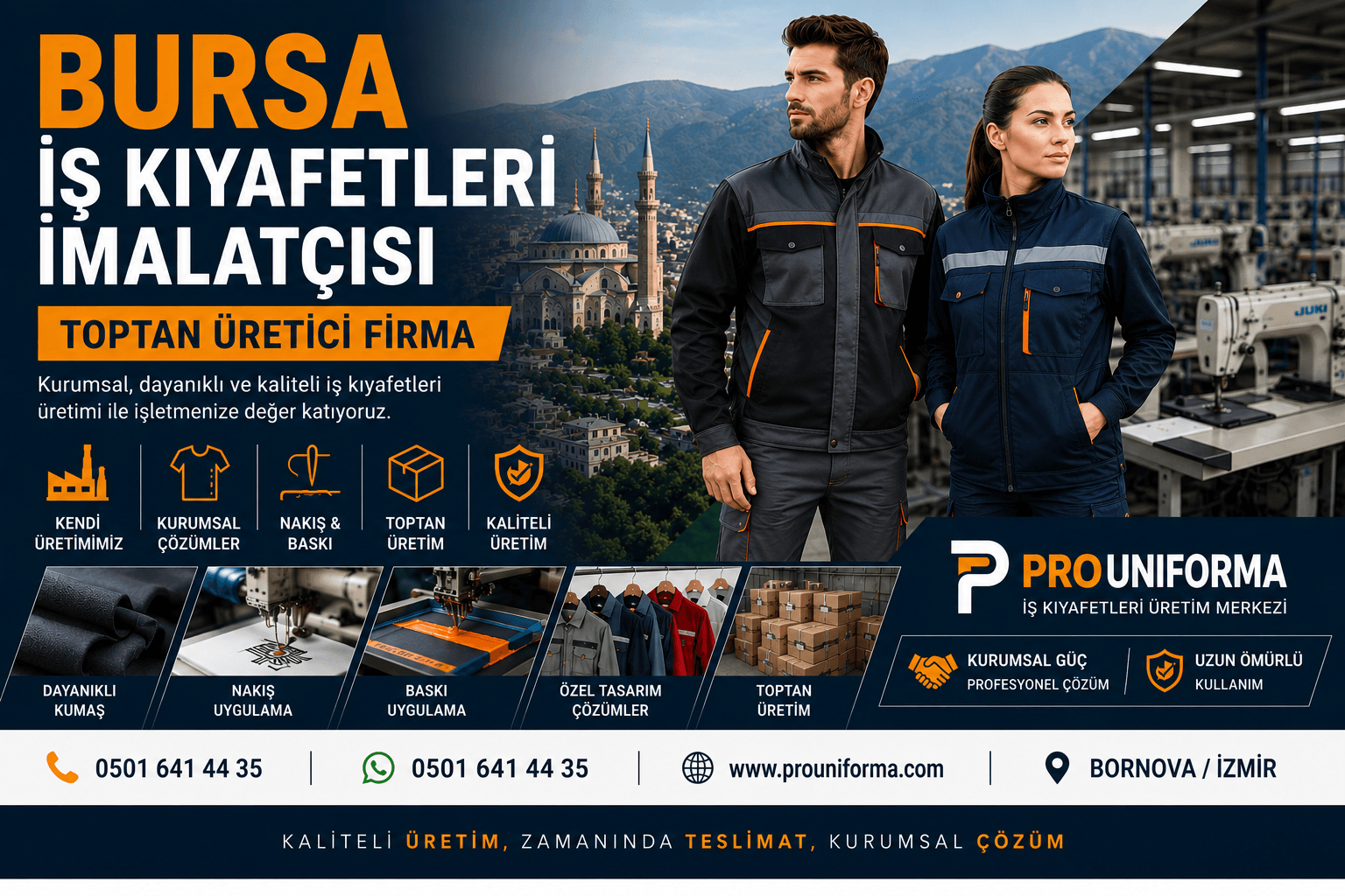 Bursa iş kıyafetleri imalatçısı toptan üretici firma Prouniforma