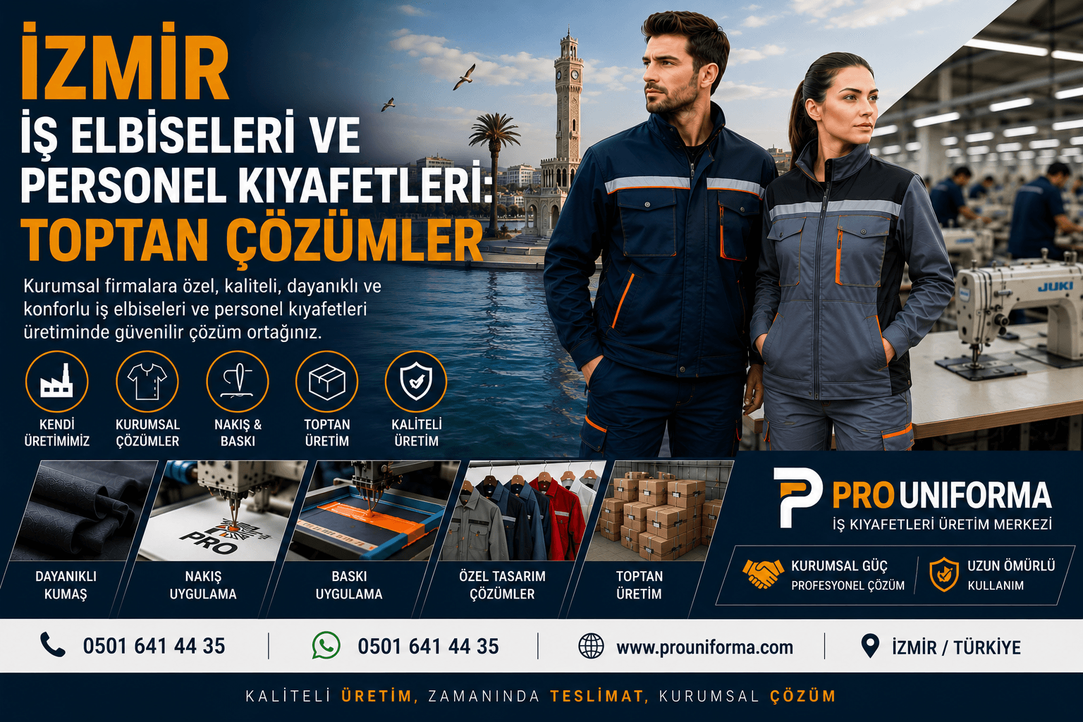 İzmir iş kıyafetleri üreticisi ve personel üniformaları Prouniforma