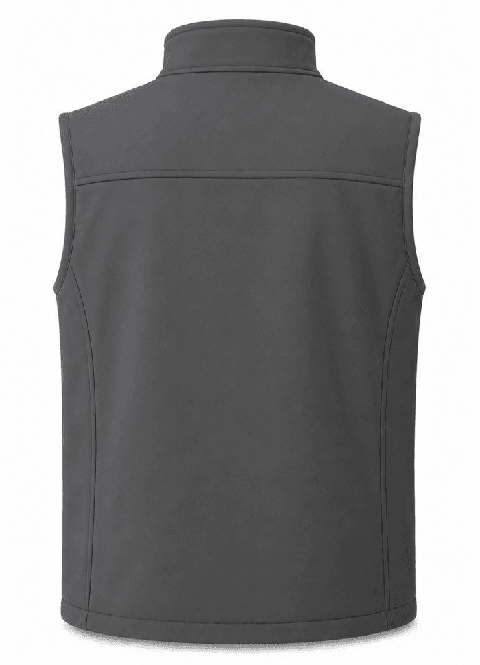 Su ve Rüzgar Geçirmez Düz Gri Softshell İş Yeleği - Görsel 2