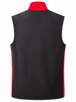 Çift Renkli Kırmızı Siyah Softshell İş Yeleği Kontrast Tasarım - Görsel 2