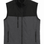 Çift Renkli Siyah Gri Softshell İş Yeleği Kontrast Tasarım