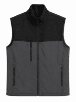 Çift Renkli Siyah Gri Softshell İş Yeleği Kontrast Tasarım