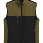 Çift Renkli Haki Siyah Softshell İş Yeleği Kontrast Tasarım
