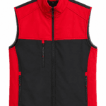 Çift Renkli Kırmızı Siyah Softshell İş Yeleği Kontrast Tasarım