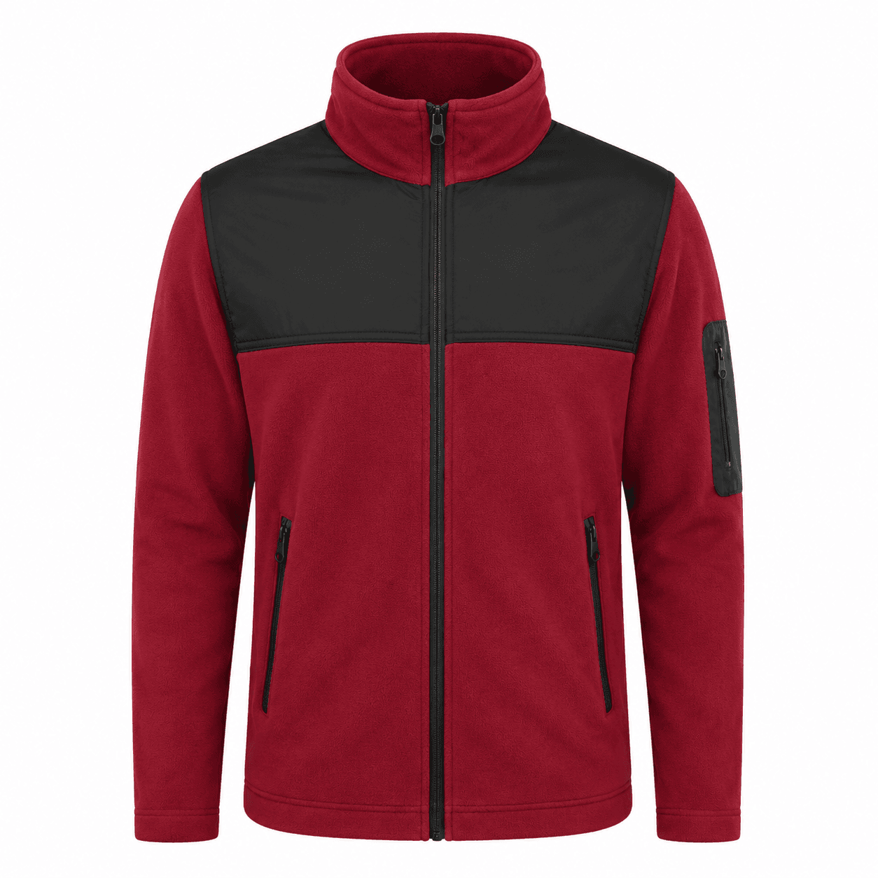 softshell-ici-polarli-is-montu-bordo-on Bordo Siyah İş Polar – Dayanıklı Softshell Destekli Model - Görsel 1