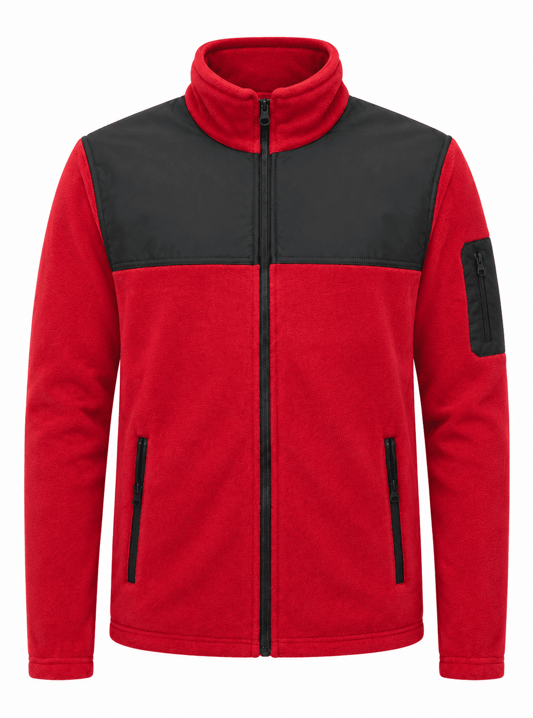 softshell-ici-polarli-is-montu-kirmizi-arka Kırmızı Siyah İş Poları – Dayanıklı Softshell Destekli Model - Görsel 1
