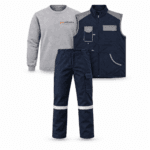3’lü Kışlık İş Kıyafeti Seti – Sweatshirt, Yelek ve Reflektörlü Pantolon