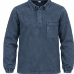 ProWork Polo Yaka Uzun Kollu Lastikli Kot İş Gömleği - Denim Mavi