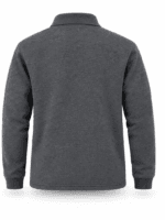 ProWork Polo Yaka Uzun Kollu Cepli İş Sweatshirt - Antrasit Melanj - Görsel 2