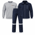 3’lü Kışlık Polar İş Kıyafeti Seti – Sweatshirt, Polar Mont ve Reflektörlü Pantolon