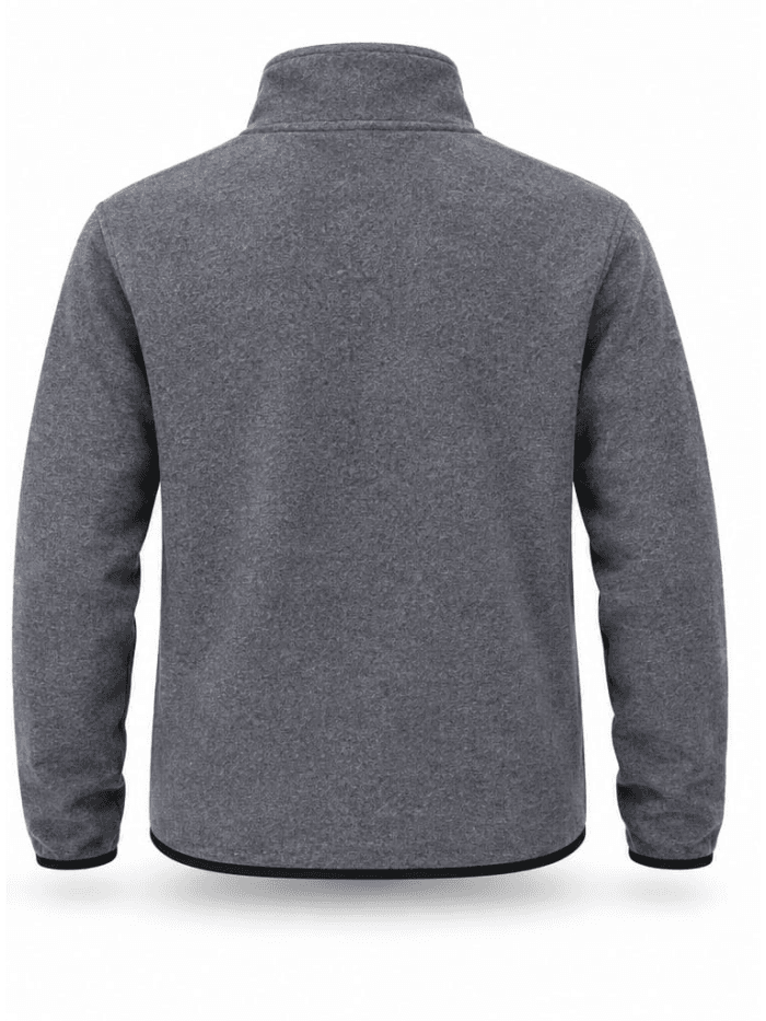 ProWork Yarım Fermuarlı Göğüs Cepli Polar Sweatshirt - Gri Melanj - Görsel 2