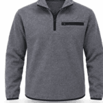 ProWork Yarım Fermuarlı Göğüs Cepli Polar Sweatshirt - Gri Melanj