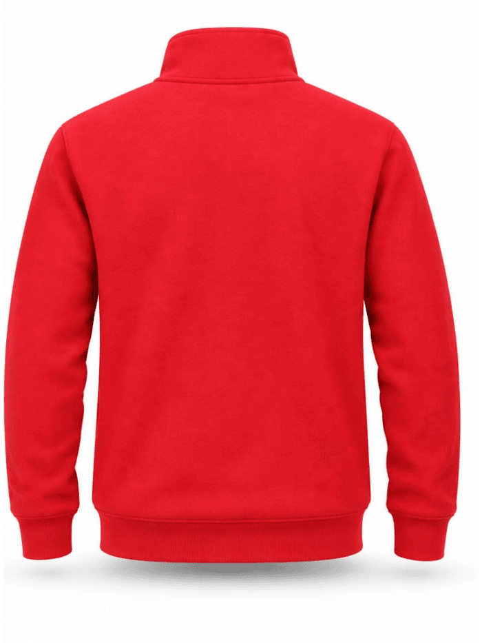 ProWork Yarım Fermuarlı Göğüs Cepli Polar Sweatshirt - Kırmızı - Görsel 2